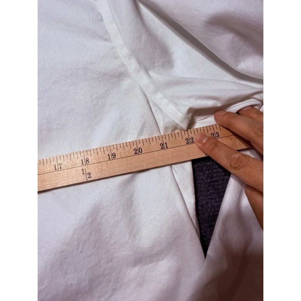 Banana Republic Dress Shirt Men Large White Excellent Slim Fit Wrinkle Resistant